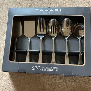Tahari 6-Piece Stainless Steel Serving Set - Polished Silver